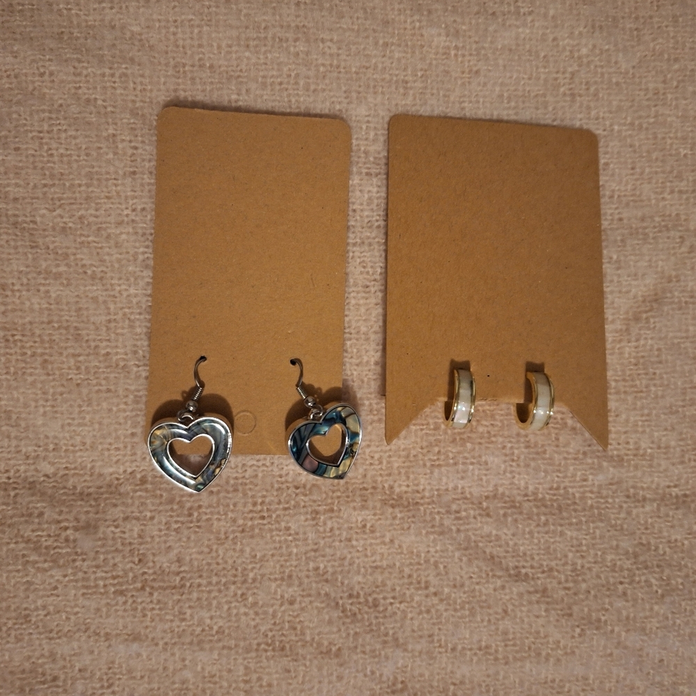 Faux Abalone and Shell Earrings - Must Be Bundled